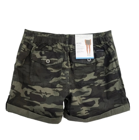 Social Standard Roll Tab Utility Shorts Relaxed Fit Camo Stretch - Picture 5 of 6